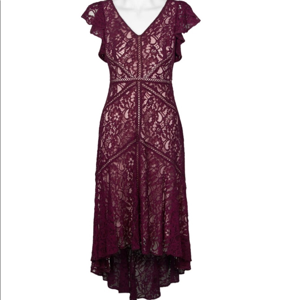 Taylor burgundy lace dress